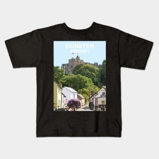 Somerset Dunster. Exmoor Travel location poster Kids T-Shirt